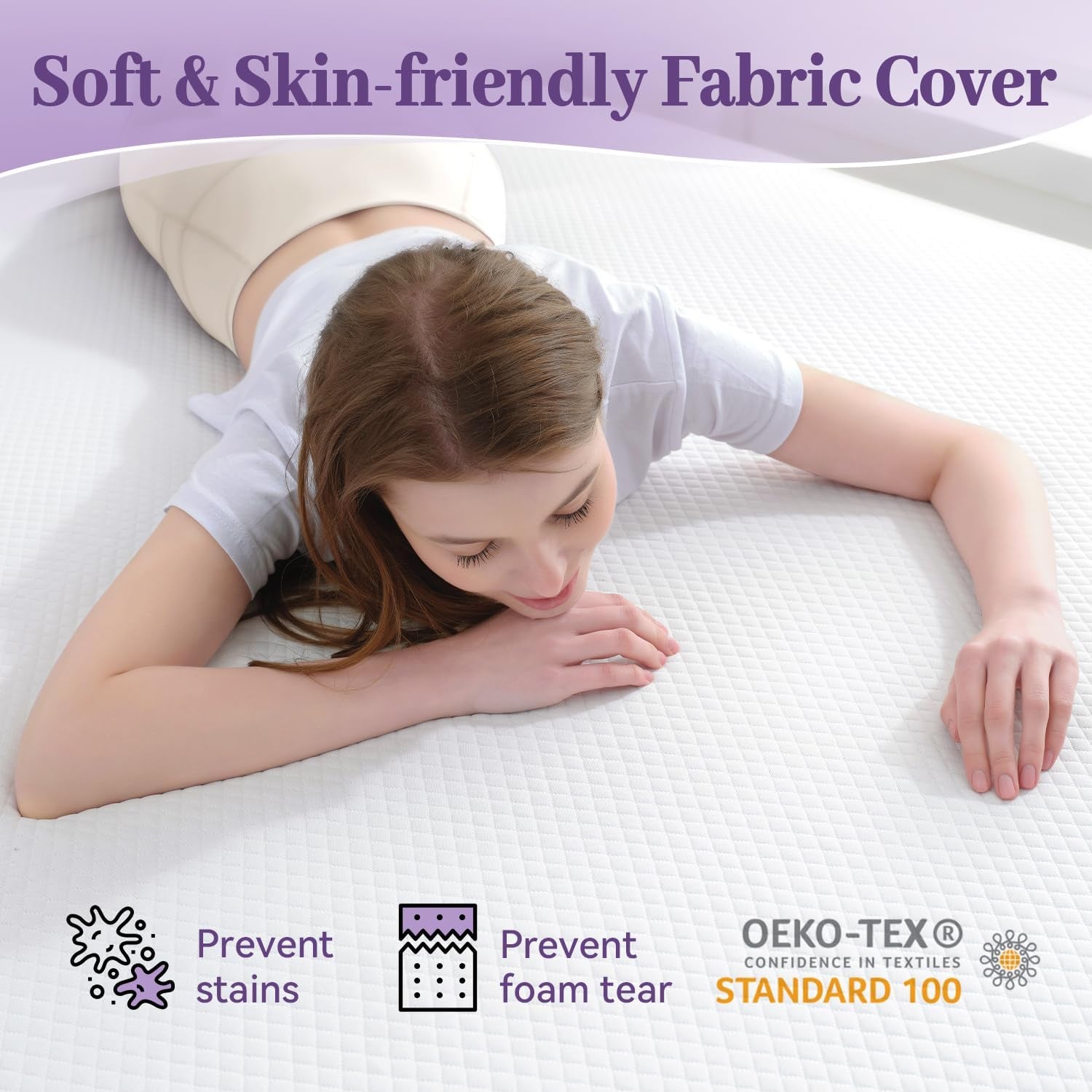 3 Inch Gel Memory Foam Mattress Topper Full Size, Ventilated High Density Pad for Back Pain, Bed Topper with Removable Soft Cover, Certipur-Us Certified