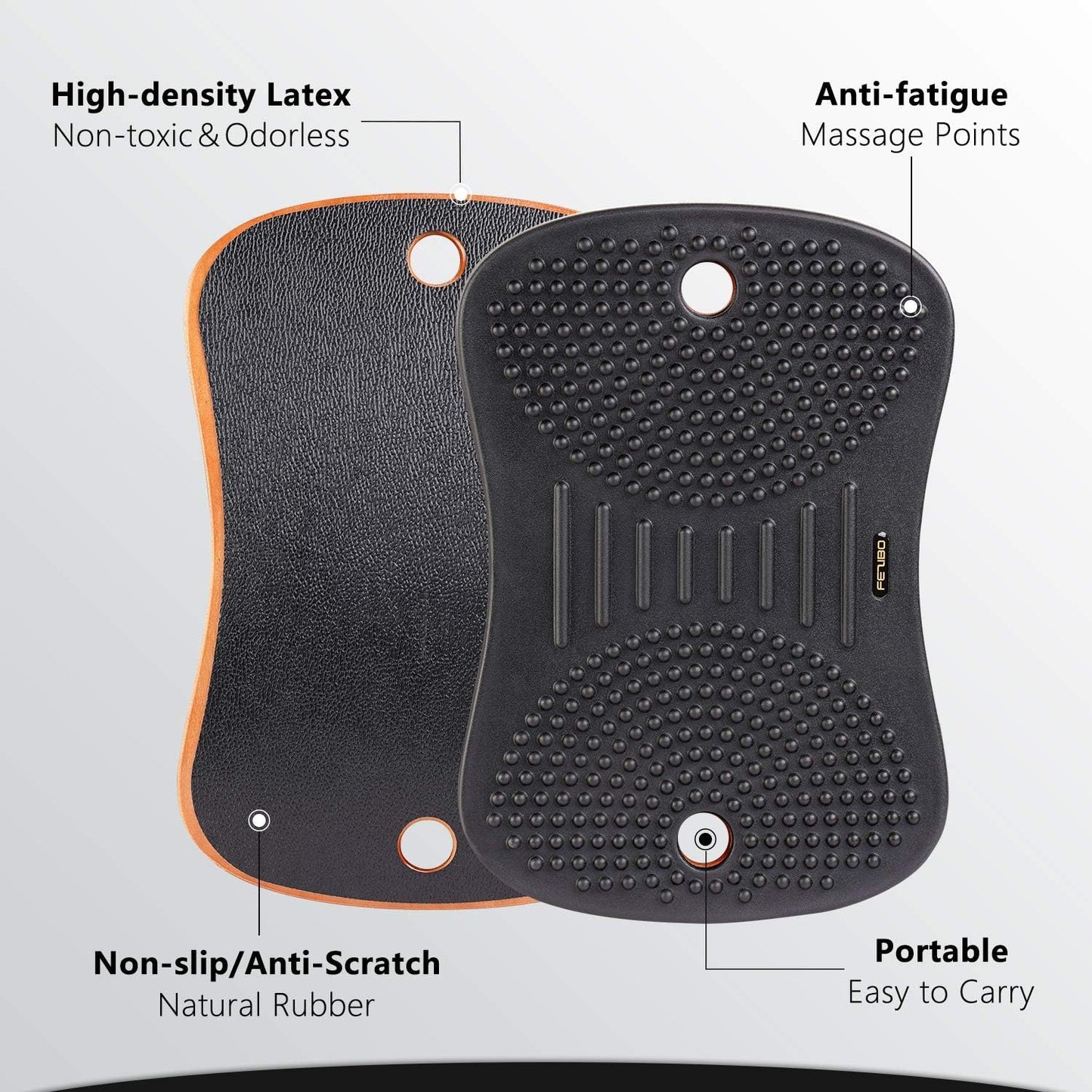 Standing Desk Mat Balance Board, anti Fatigue Mat Standing Desk Office, Wobble Board with Ergonomic Design, Obsidian Black