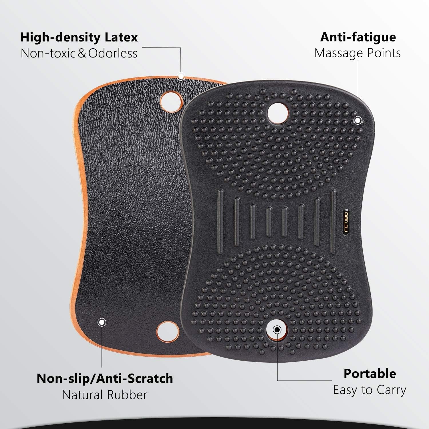 Standing Desk Mat Balance Board, anti Fatigue Mat Standing Desk Office, Wobble Board with Ergonomic Design, Obsidian Black