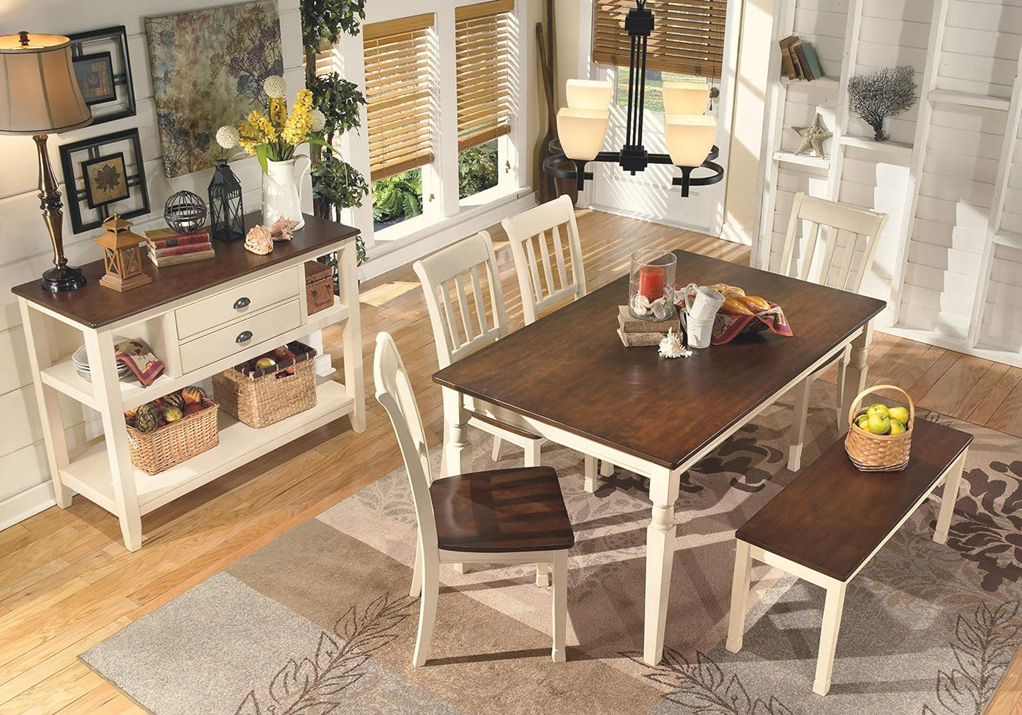 Whiteowing Bench, 44.25" W X 16.25" D X4.25 H, White
