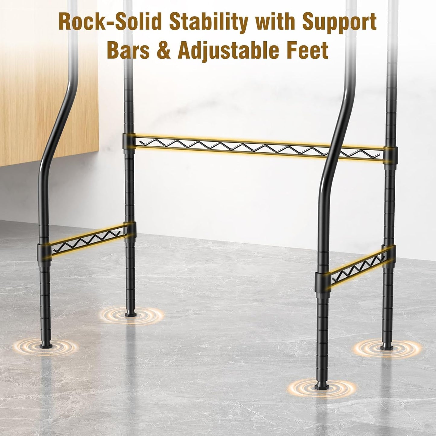 4 Tier over the Toilet Storage Rack, Bathroom Organizers and Storage over Toilet with Adjustable Shelf and Basket, above Toilet Storage Bathroom Cabinet for Small Space (Black)