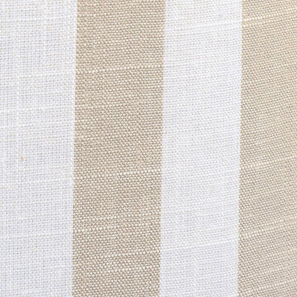 Dex Beige Striped Linen Ottoman