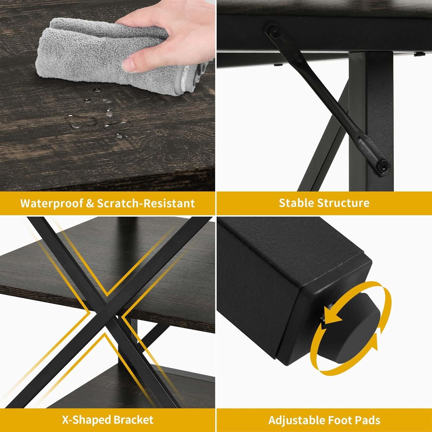 Dining Room Table 47 Inch Rectangle Dining Table for 4 People Modern Kitchen Table White Marble Dinner Table with Storage Shelf and Glod Metal Legs for Home Apartment White and Gold