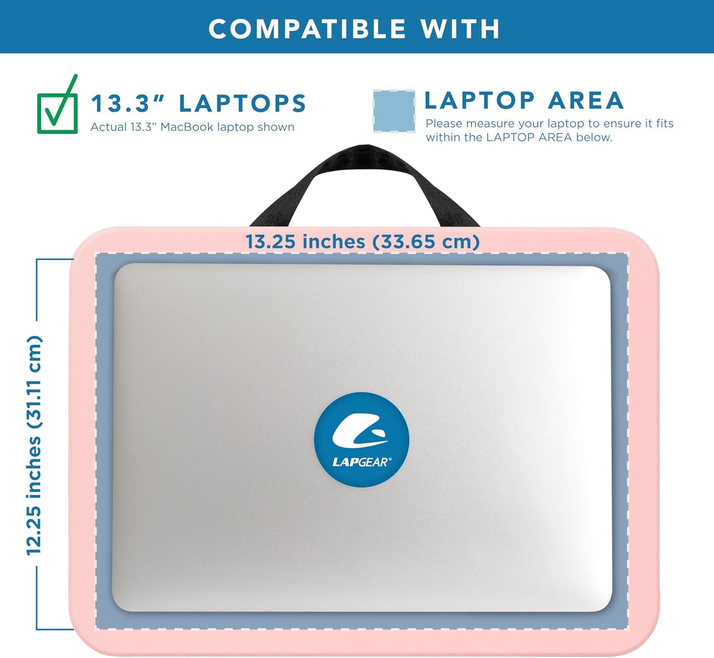 Compact Lap Desk - Fits up to 15 Inch Laptops - Rose Quartz - Style No. 43104