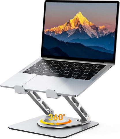 Laptop Stand for Desk 360° Flexible Rotating, Ergonomic Adjustable Laptop Riser Holder with Dual-Bar Support, Portable Computer Notebook Stand for Macbook Air Pro, Dell XPS, HP (10-16")