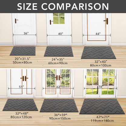 Dirt Trapper Indoor Doormat,20"X31.5" Welcome Door Mat,Non Slip Backing Washable Door Mats,Absorbent and Resistant Low-Profile Entrance inside Floor Mat for Front Back Door and Entryway (Grey)