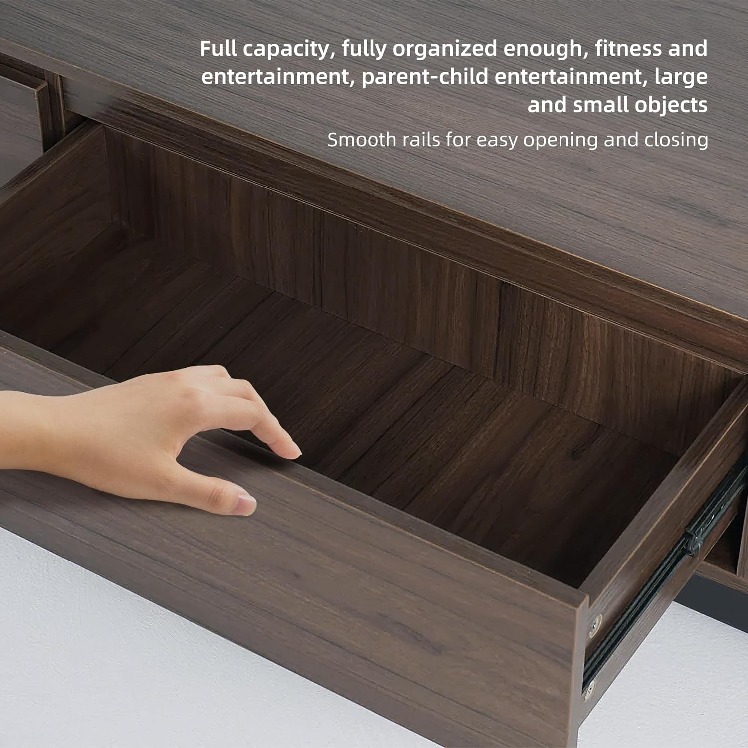 Mid-Century Modern Extendable TV Cabinet with 3 Drawers,Entertainment Center Adjustable from 78.7" to 130",TV Stand for Living Room,Black Walnut