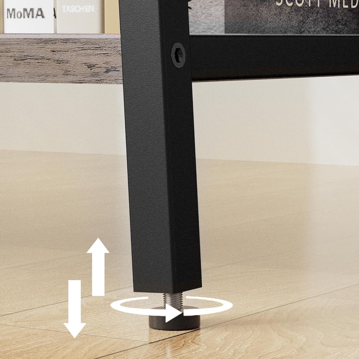 Coat Rack Freestanding, Coat Stand with 3 Shelves and 7 Hooks, Hall Tree Free Standing, Clothes Rack Stand Organizer, Industrial Style, Greige and Black