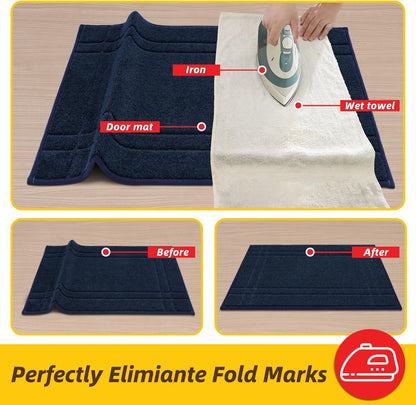 Entryway Rugs Doormat 32"X48", Non-Slip Dirt Trapper Door Mats Indoor, Washable Absorbent and Stain Resist Welcome Floor Mat for Front Door, Dog Door Mat, Muddy Wet Shoes & Paws, Navy Blue
