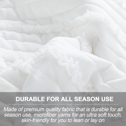 King Size Pillow Shams Set of 2, Ultra Soft Breathable 20 X 36 Inches Pillow Case Envelope Closure, Microfiber Farmhouse Bed Pillowcases for Easy Care, White