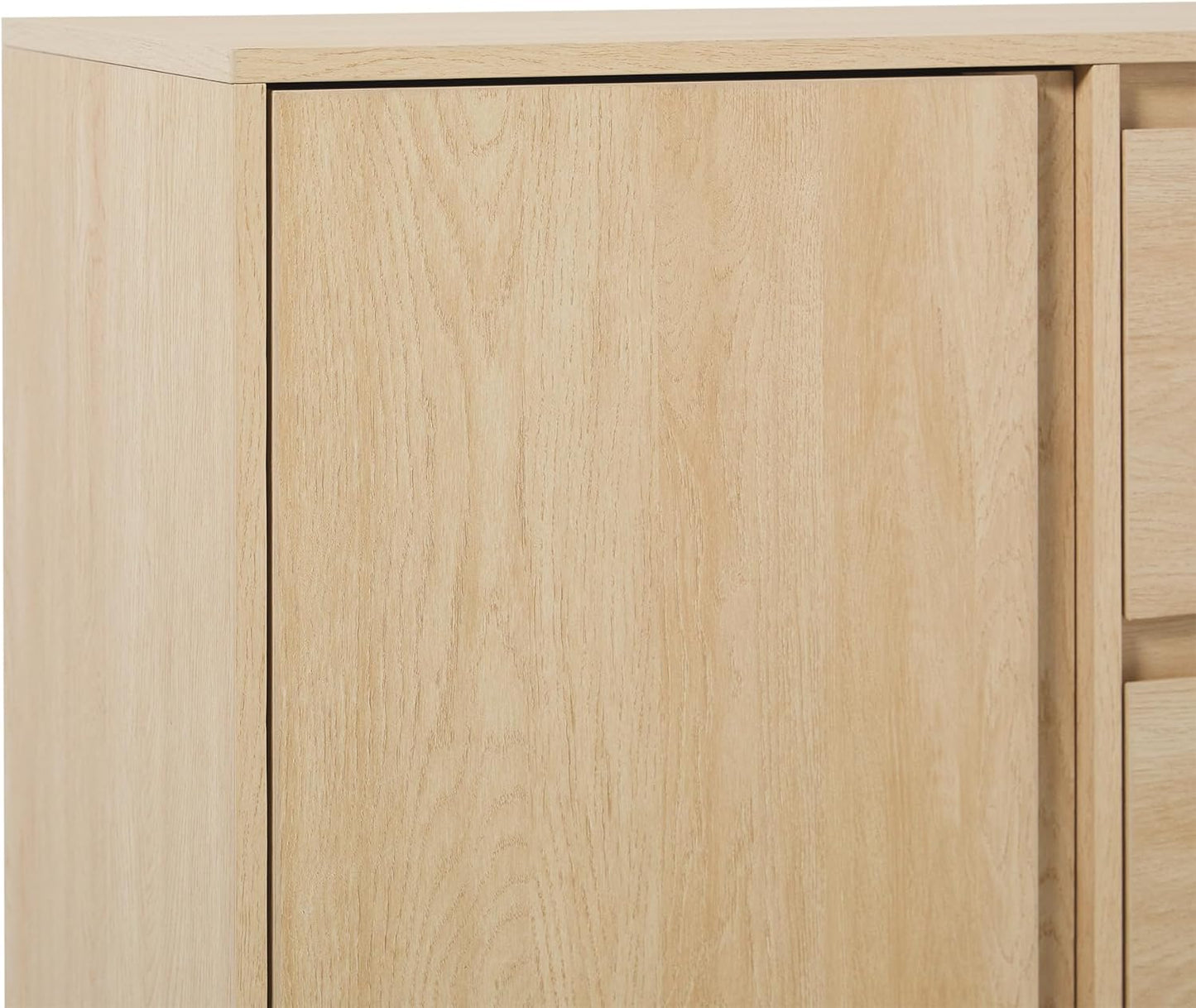 Modern Beveled 2-Door, 2-Drawer Sideboard, 63 Inch, Coastal Oak