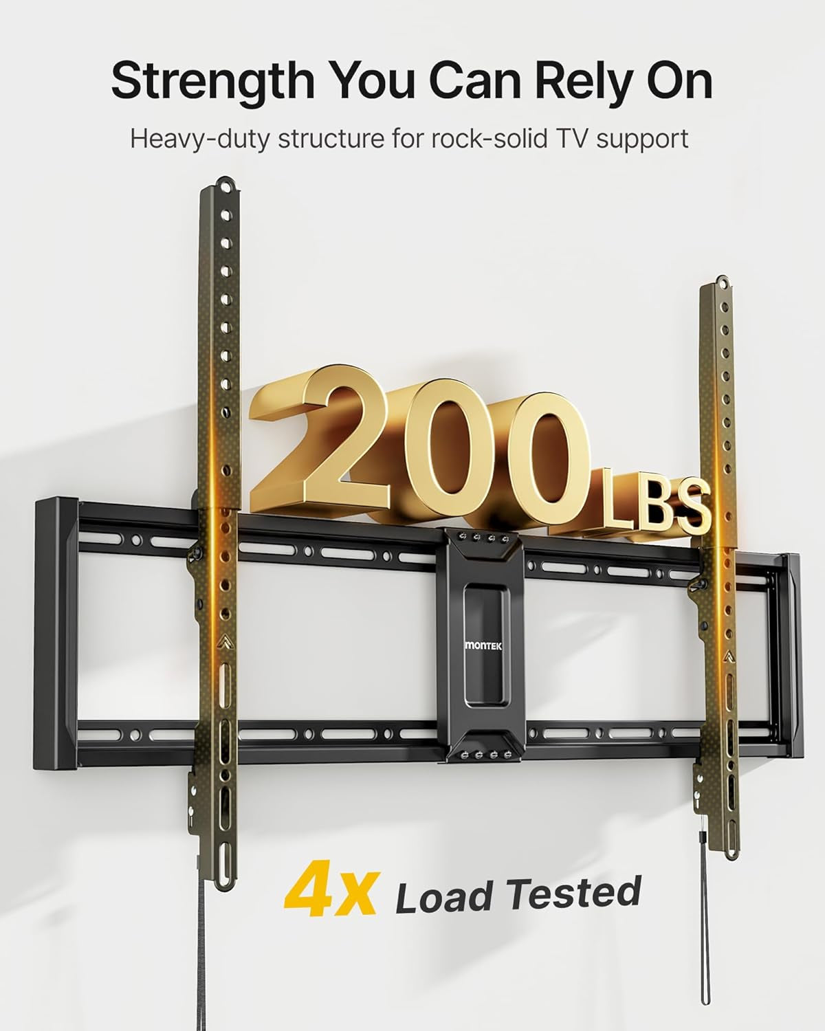 Heavy Duty Fixed TV Wall Mount for 43–100 Inch Tvs up to 200 Lbs, 1.2" Ultra Slim Low Profile Wall Mount Bracket, Max VESA 800X600Mm, Fits 16"/18"/24" Wood Studs, Secure Space-Saving Design