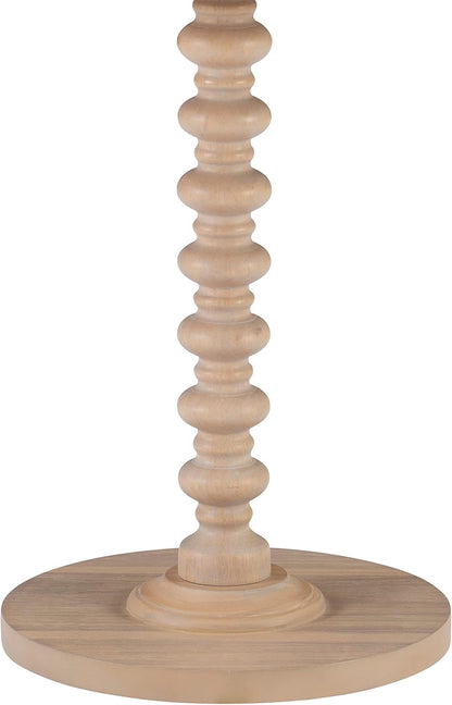 Tarkin round Natural Wood Turned Spindle Pedestal Side Accent Table