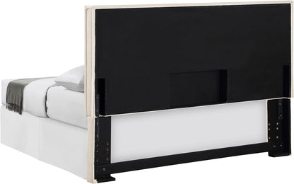 Home Furnishings - Izzy - Wood - Upholstered Panel Headboard with Flange Details, Foam Padding and Contemporary Style - Bedroom - Eastern/California King Size - Sand - 315985K
