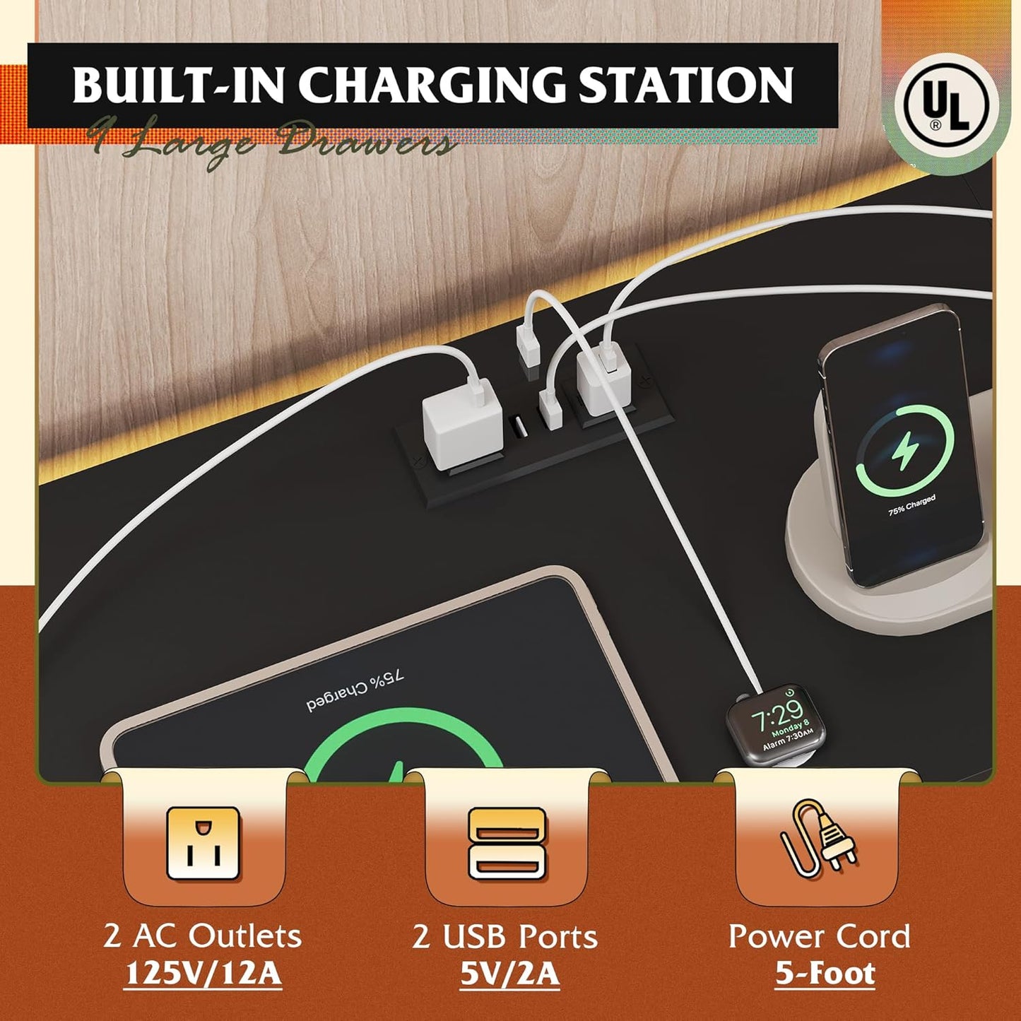 12 Drawer Dresser for Bedroom, Black Dresser TV Stand for 65, 70, 75 Inch TV with Led Light & Charging Station, Wide Chest of Drawers with Open Shelves, Fabric Dressers for Closet, Living Room