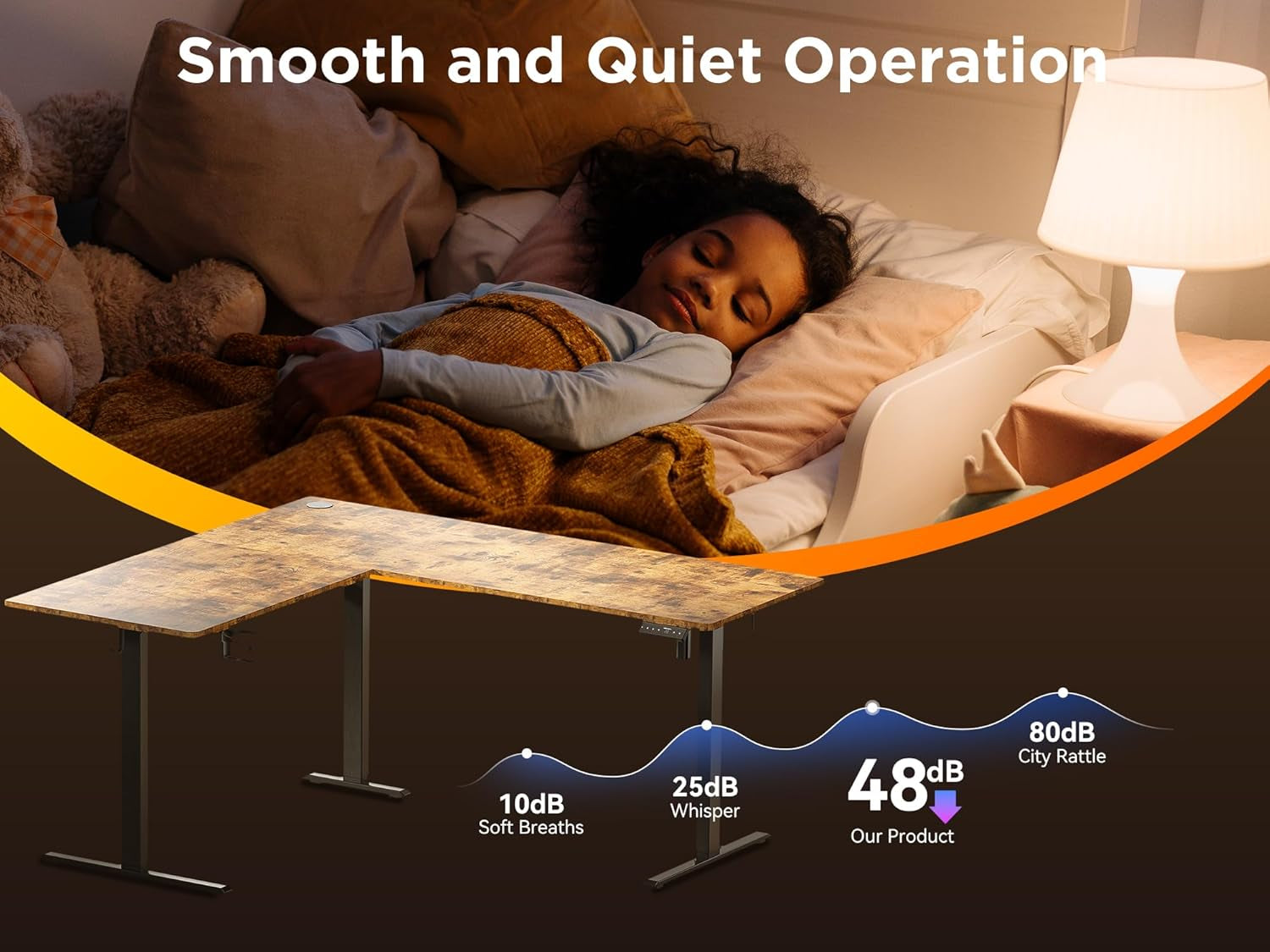 63 Inches Height Adjustable L Shaped Standing Desk with 2 Drawers and Keyboard Tray, Electric Sit to Stand Home Office Comupter Table, Ergonomic Corner Gaming Desk, Oak