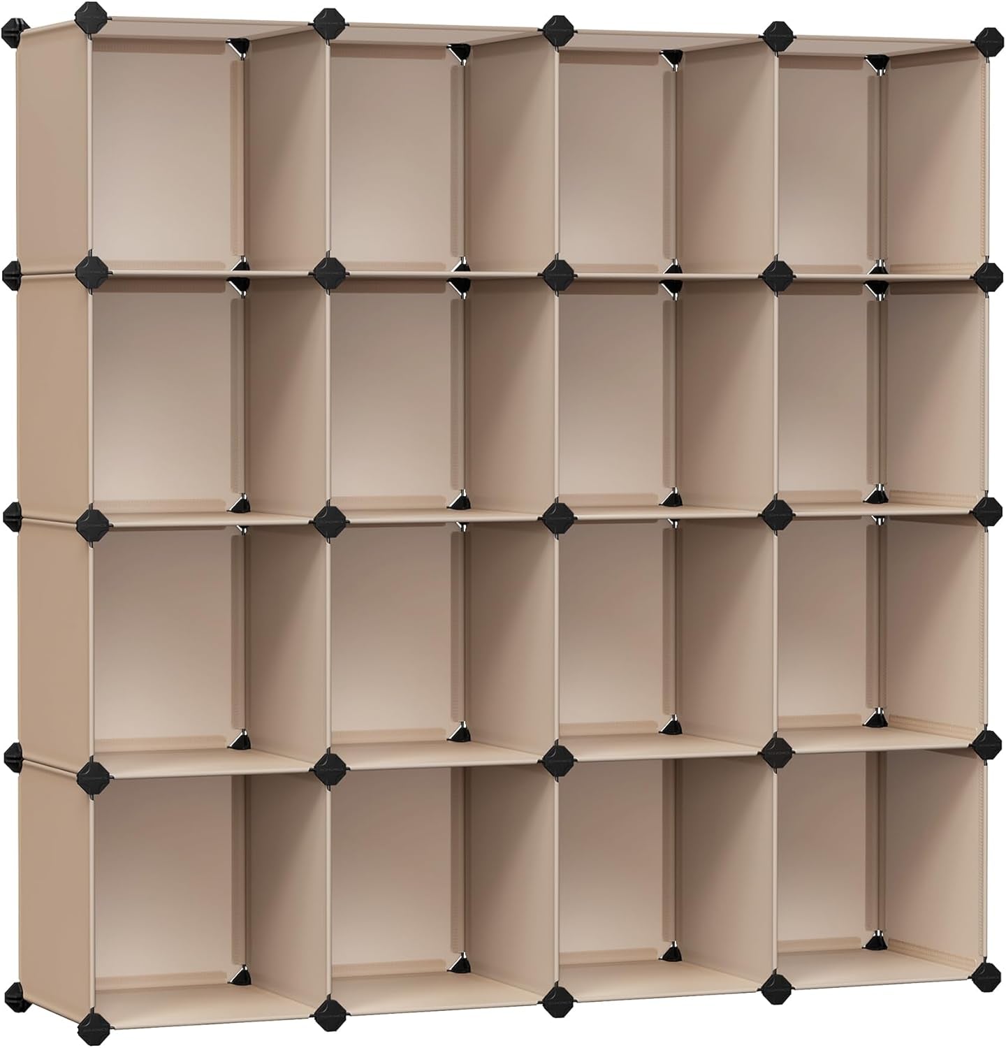 Cube Storage Organizer, Set of 16 Plastic Cubes, Book Shelf, Closet Organizers and Storage, Room Organization, Bedroom Living Room, 12.2 X 48.4 X 48.4 Inches, White ULPC44L