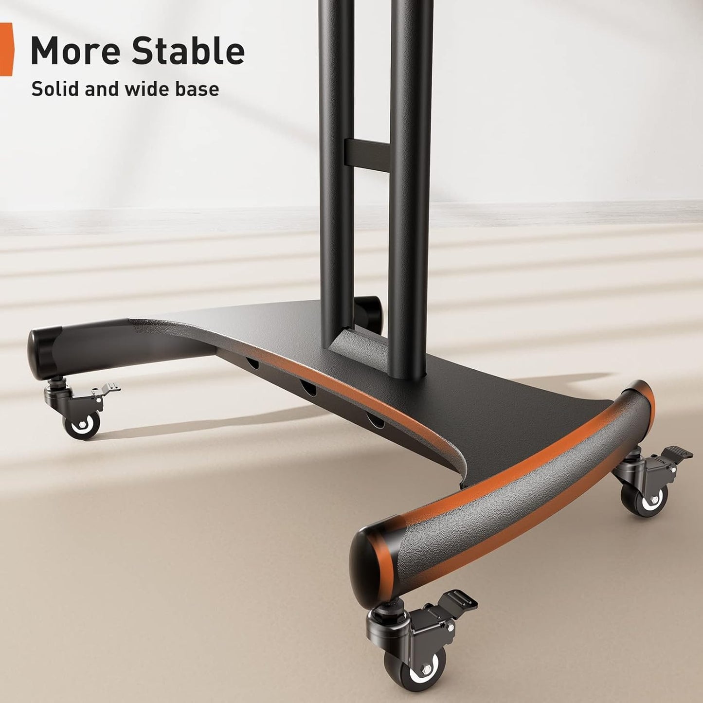 Rolling TV Stand for 32-82 Inch Flat/Curved LED/LCD/OLED Tvs, Outdoor Mobile TV Carts on Wheels with Adjustable Shelf, VESA 600X400Mm up to 100Lbs, Portable Mount with Wheels PGTVMC05-1