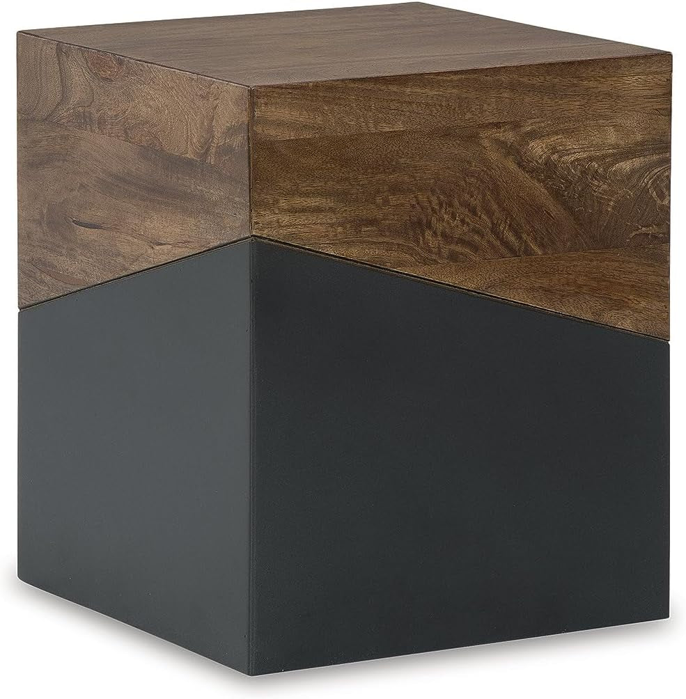 Trailbend Eclectic Accent End Table, Brown & Gunmetal