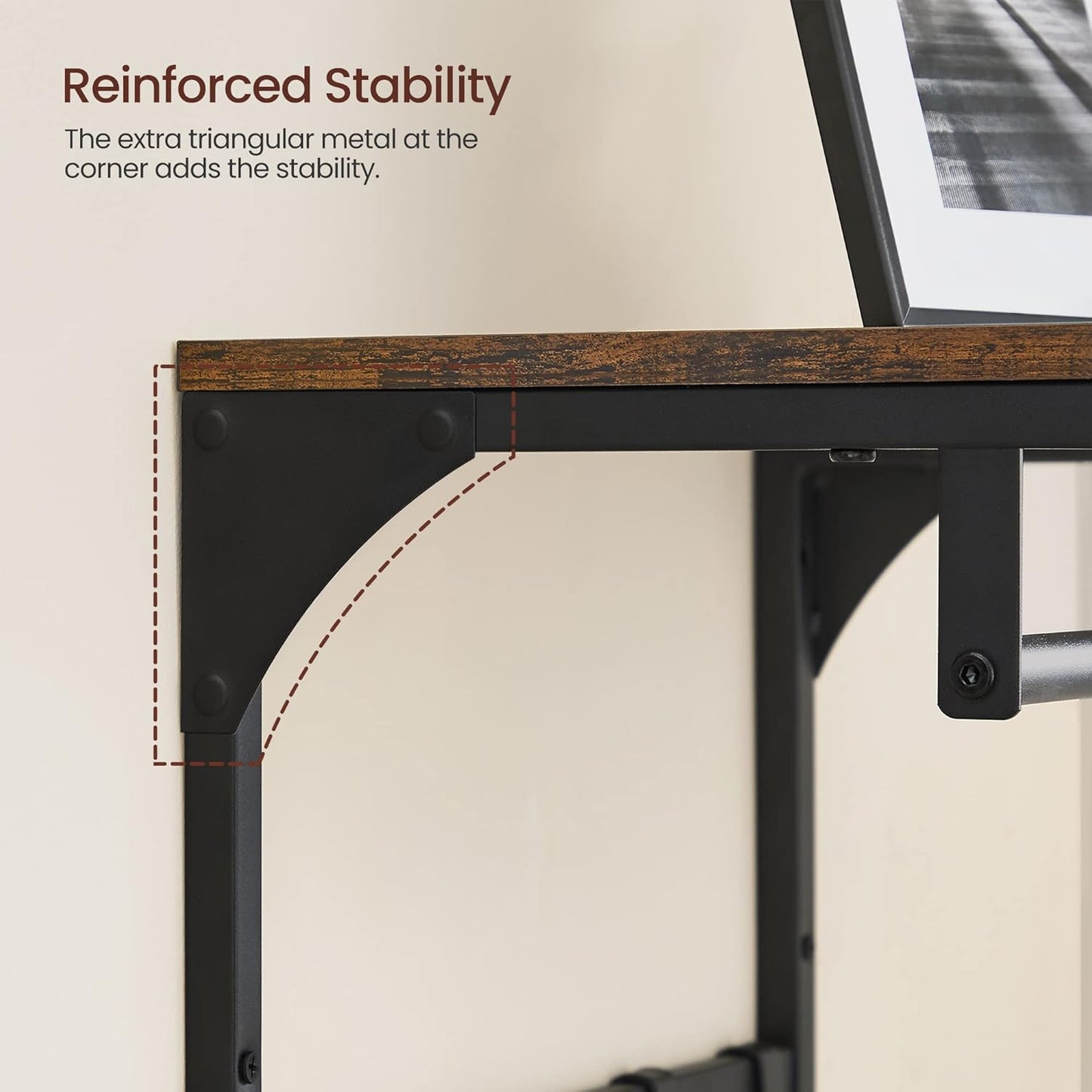 Laundry Room Shelf Wall Mounted, Coat Rack Shelf, with 8 Removable Hooks, for Entryway, Living Room, Kitchen, Bedroom, 15.7 X 9.4 X 9.4 Inches, Rustic Brown and Black ULCR103B01