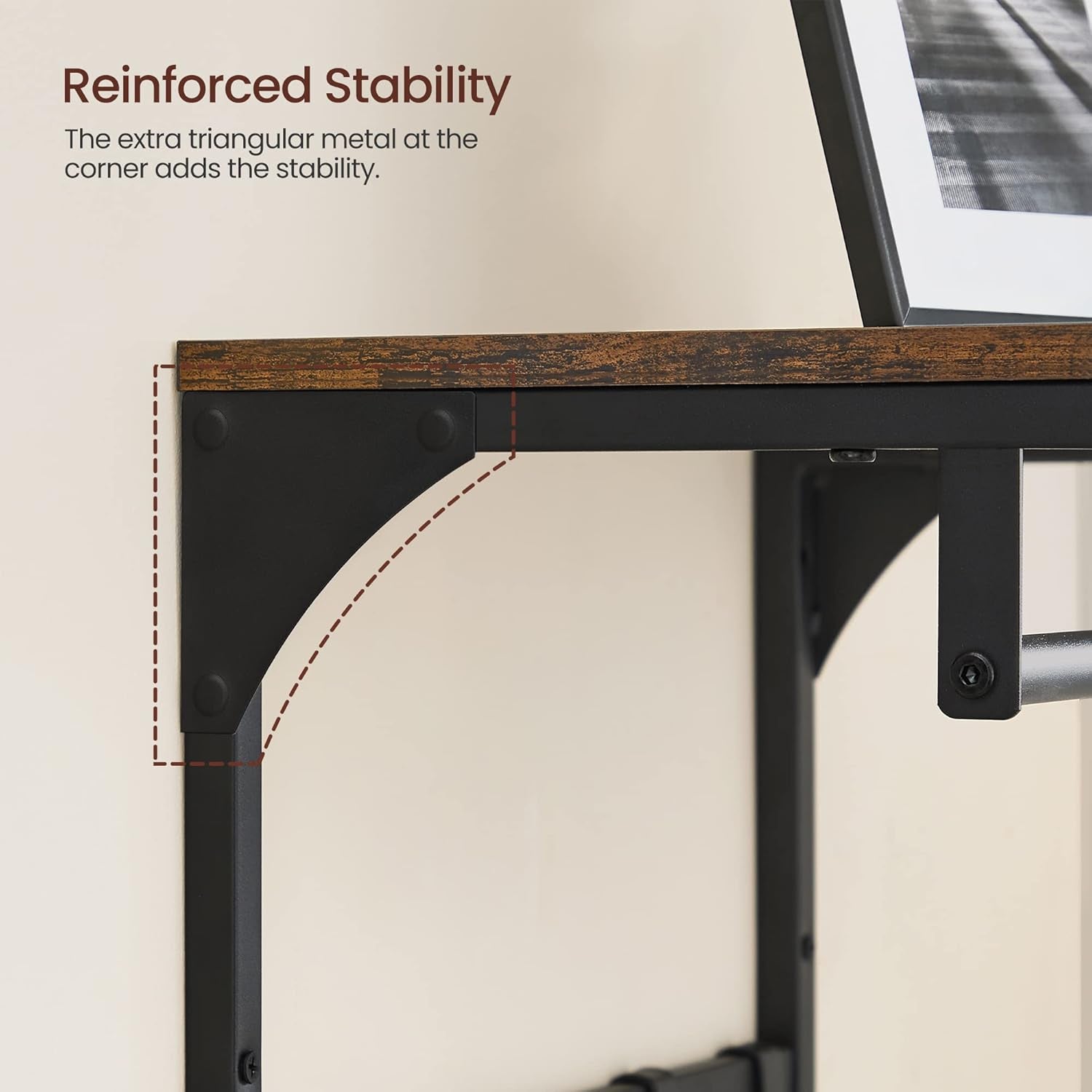 Laundry Room Shelf Wall Mounted, Coat Rack Shelf, with 8 Removable Hooks, for Entryway, Living Room, Kitchen, Bedroom, 15.7 X 9.4 X 9.4 Inches, Rustic Brown and Black ULCR103B01