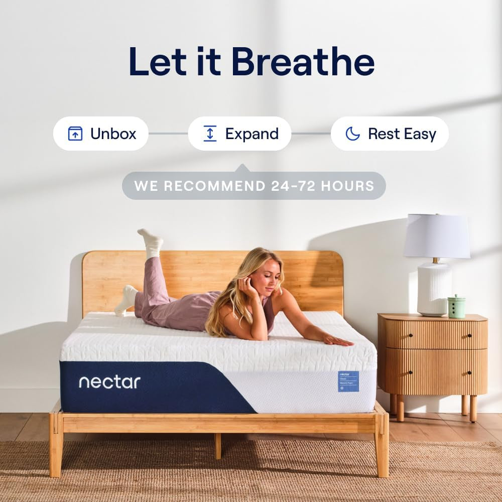 Classic 12” Queen Mattress - Medium Firm - Contouring Memory Foam - Cooling Top Layer - Back Pain Relief - Mattress in a Box - 365-Night Trial & Forever Warranty