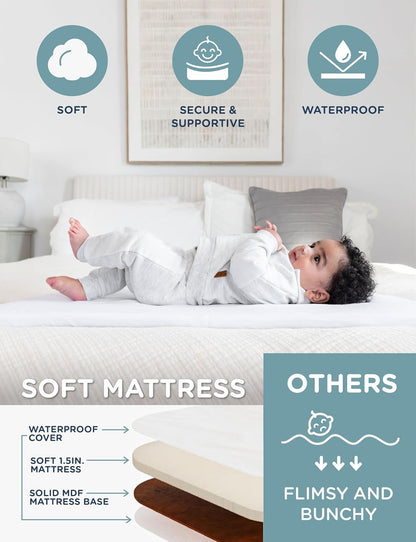 beside Me Dreamer Bassinet | Bedside Sleeper | 6-Position Height Adjustment | Charcoal Tweed