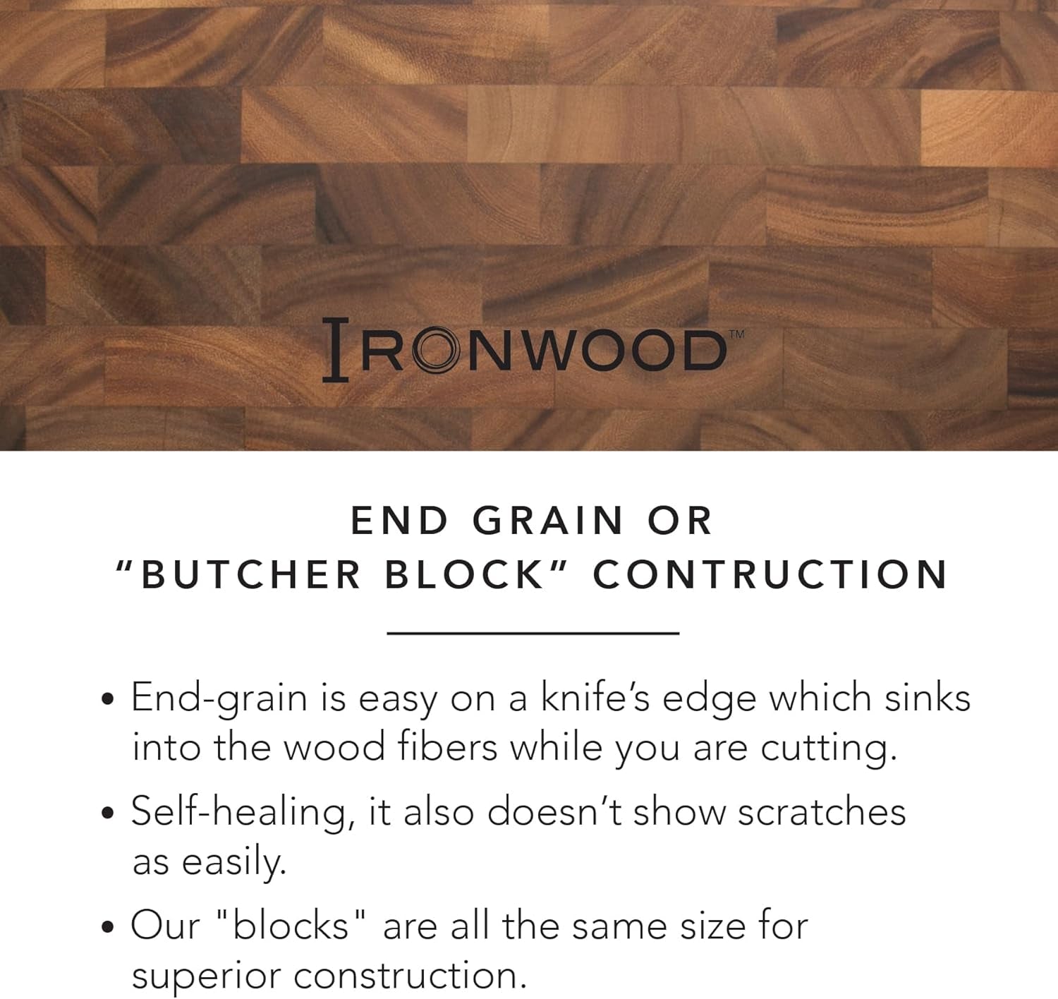 28218 Square Charleston End Grain Chef'S Board , Acacia Wood 14" Square