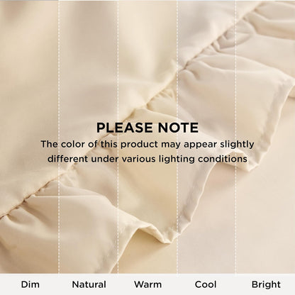 Bedsure Ruffle Pillow Cases, Pillow Shams King Size Set of 2, Double Brushed Microfiber, Decorative Ruffled Pillow Covers with Envelope Closure, Wrinkle Fade Resistant, 20" X 36", Beige