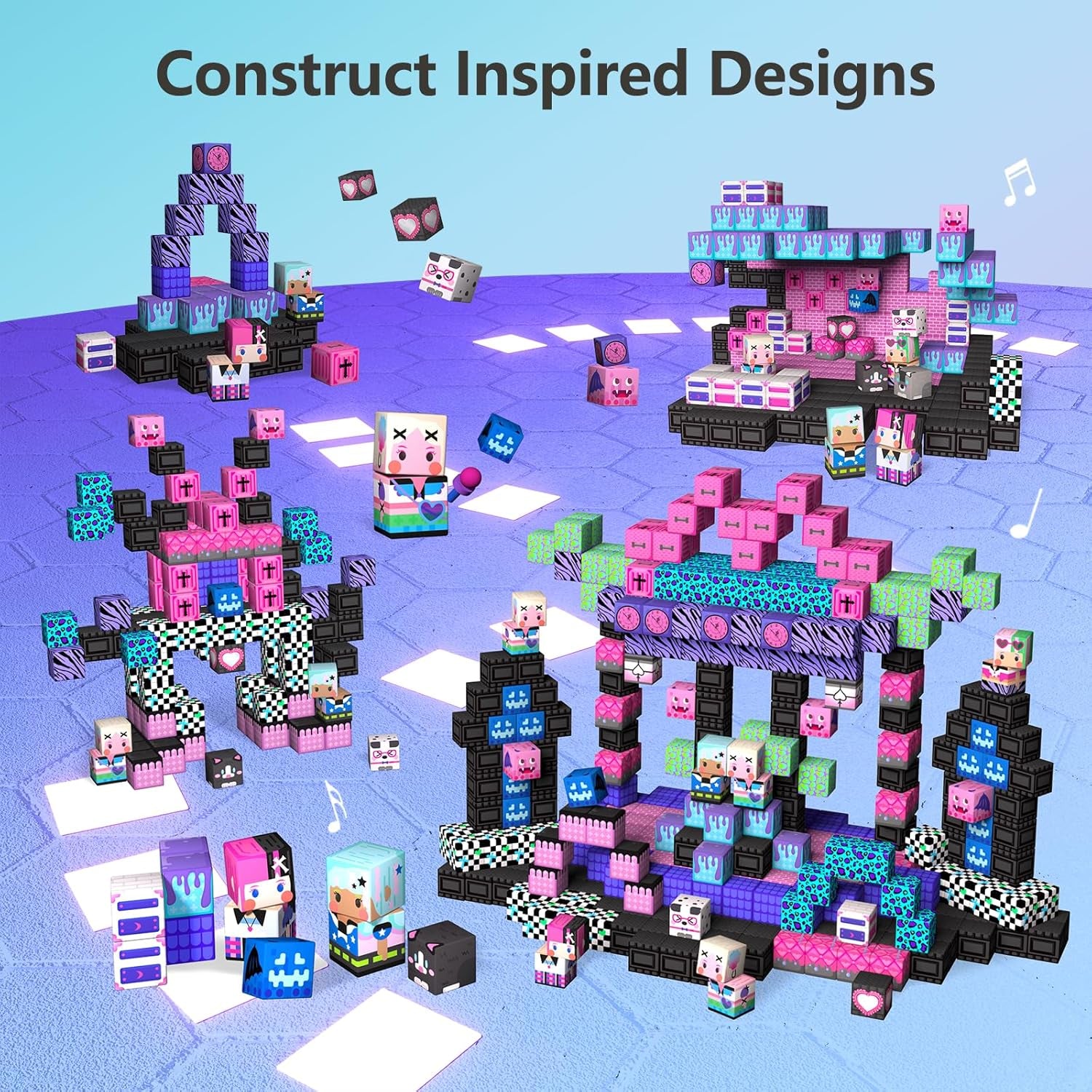 100PCS Magnetic Blocks Kids Building Toys for Boys Girls 3+, Game-Based Build Magwonder with Magnet Construction Toys, STEM Sensory Gift for Birthday (1 Inch)