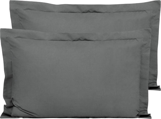 Microfiber King Pillow Shams Set of 2, Fade, Wrinkle and Shrinkage Resistant Soft Pillow Covers with Envelope Closure Euro Sham Covers (Dark Grey, 20X36 Inches)