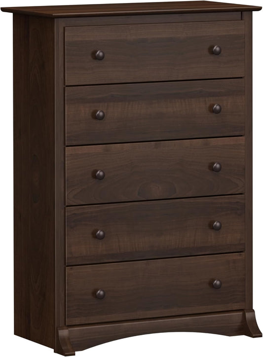 Sonoma Superior 5-Drawer Dresser for Bedroom - Spacious and Stylish Chest of Drawers, Measuring 17.75"D X 31.5"W X 44.75"H, in Espresso Finish