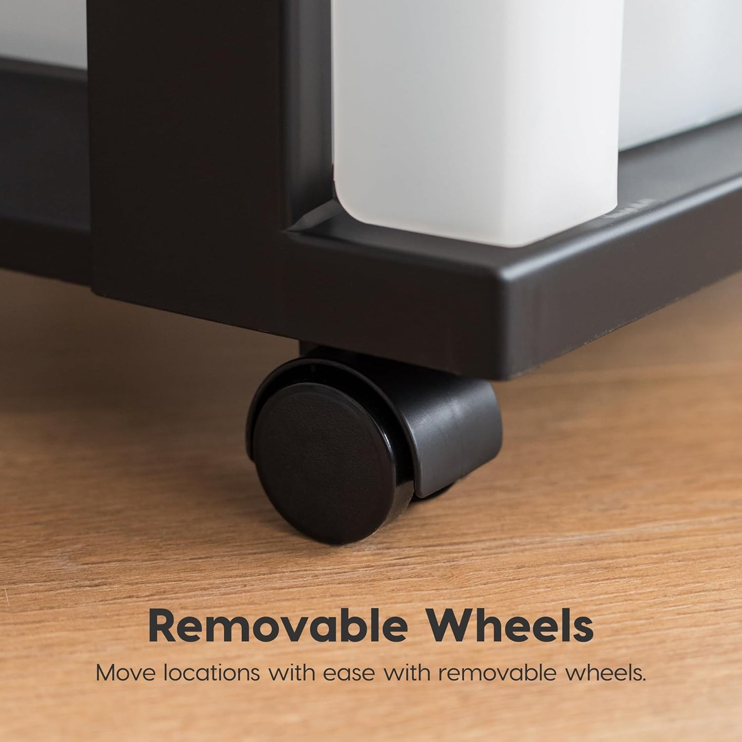 IRIS USA Plastic Drawer Storage Organizer Rolling Cart, with Wheels Casters, 4-Drawers, for Classroom Art Craft Supplies Dresser Closet Bathroom Laundry Room, Black/Pearl