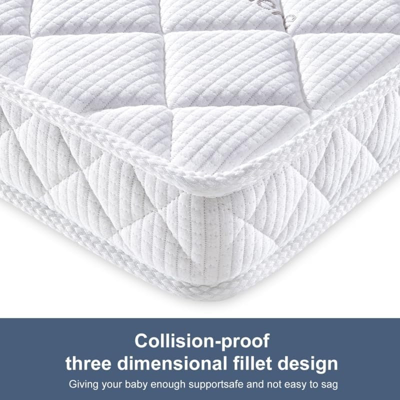 Pack and Play Mattress - 38" X 26"- Premium Knitted Fabric Safety Reinforced Play Yard Mattress - Fits for Graco & Baby Trend & Pamo Babe Playard, Firm Support and Comfort Foam，White