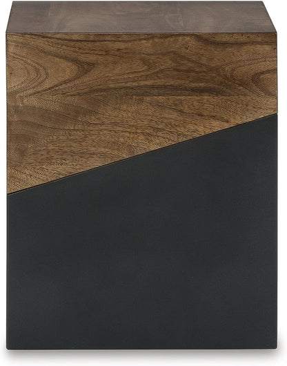 Trailbend Eclectic Accent End Table, Brown & Gunmetal