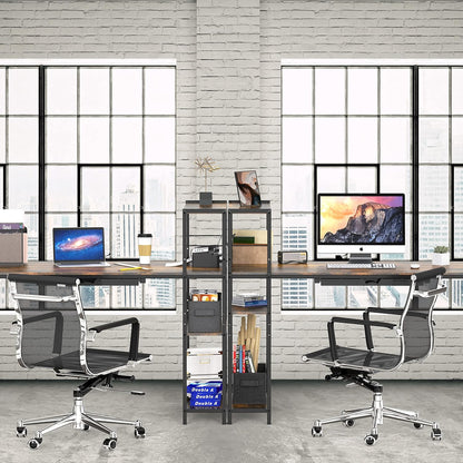 46-Inch Home Office Mission Computer Desk with Side Shelf and Drawer, Rustic Brown