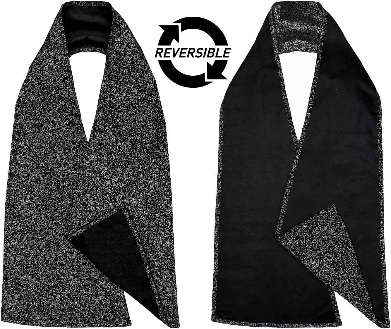 Reversible Adult Bibs for Women & Men - Adult Bib Scarf for Elderly - Dining Clothing Protectors - Washable Dining Scarf for Senior Citizens