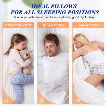 Supportive Firm Bed Pillows for Sleeping- King Size, Set of 2, Cooling Hotel Quality with Premium Soft down Alternative Fill for Back, Stomach or Side Sleepers, 20''X34''