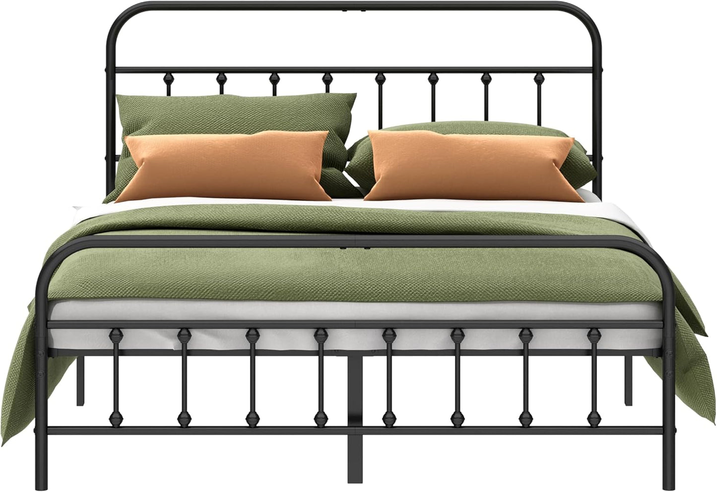 Metal Bed Frame - Structurally Stable Heavy Duty Steel Slat Supported King Bed Frames,No Box Spring Needed for Easy Removal and Transport.