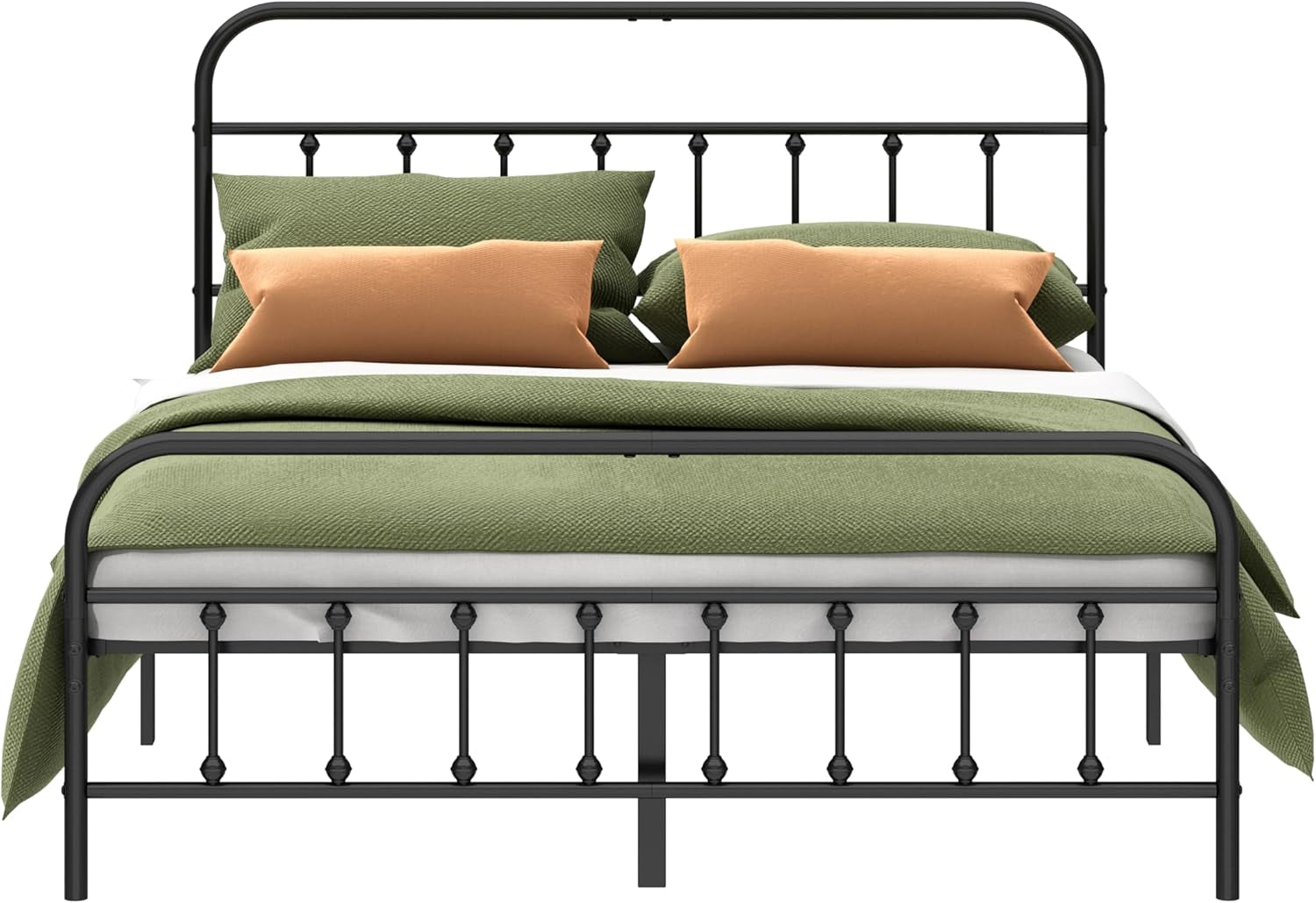 Metal Bed Frame - Structurally Stable Heavy Duty Steel Slat Supported King Bed Frames,No Box Spring Needed for Easy Removal and Transport.