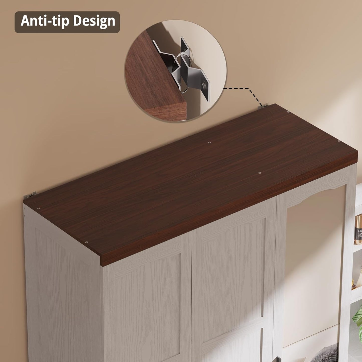 3 Door Armoire Wardrobe Closet with Mirror, Large Wardrobe Closet with Doors, White Armoire for Bedroom with Hanging Rods & Shelves for Long Clothing, Short Clothing and Stacking, Modern