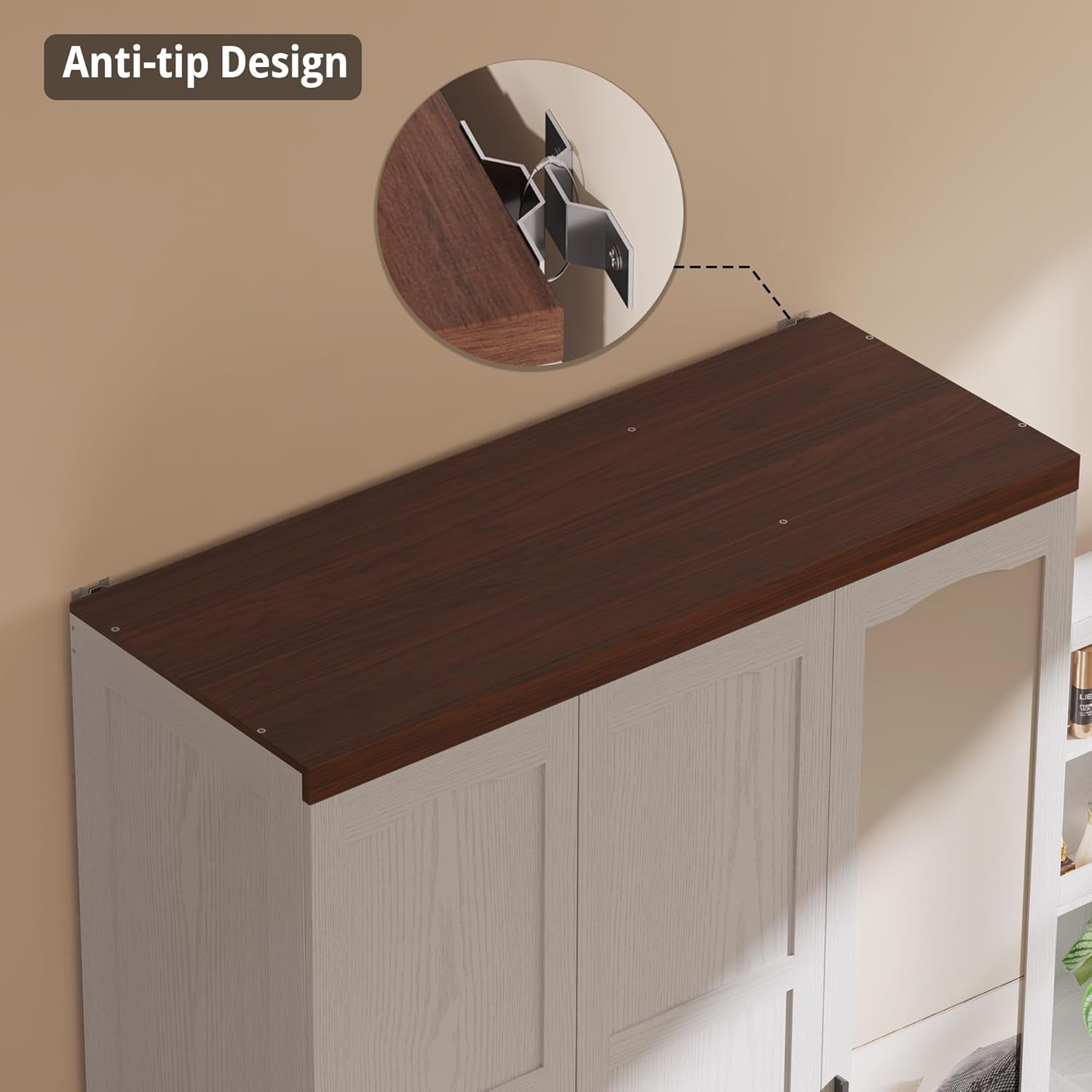 3 Door Armoire Wardrobe Closet with Mirror, Large Wardrobe Closet with Doors, White Armoire for Bedroom with Hanging Rods & Shelves for Long Clothing, Short Clothing and Stacking, Modern