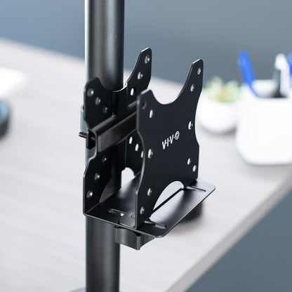 Adjustable Thin Client Mini PC Mount Bracket, CPU VESA under Desk and Monitor Arm Computer Holder, Black, MOUNT-PC05C
