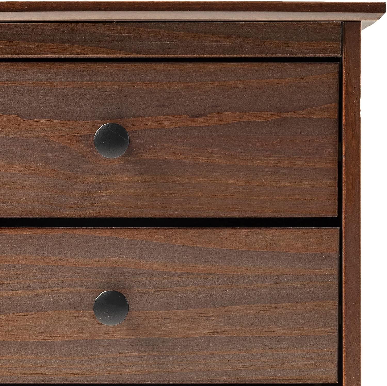 Traditional Wood 3 Drawer Nightstand Side Table Bedroom Storage Drawer and Shelf Bedside End Table, 18 Inch, Walnut