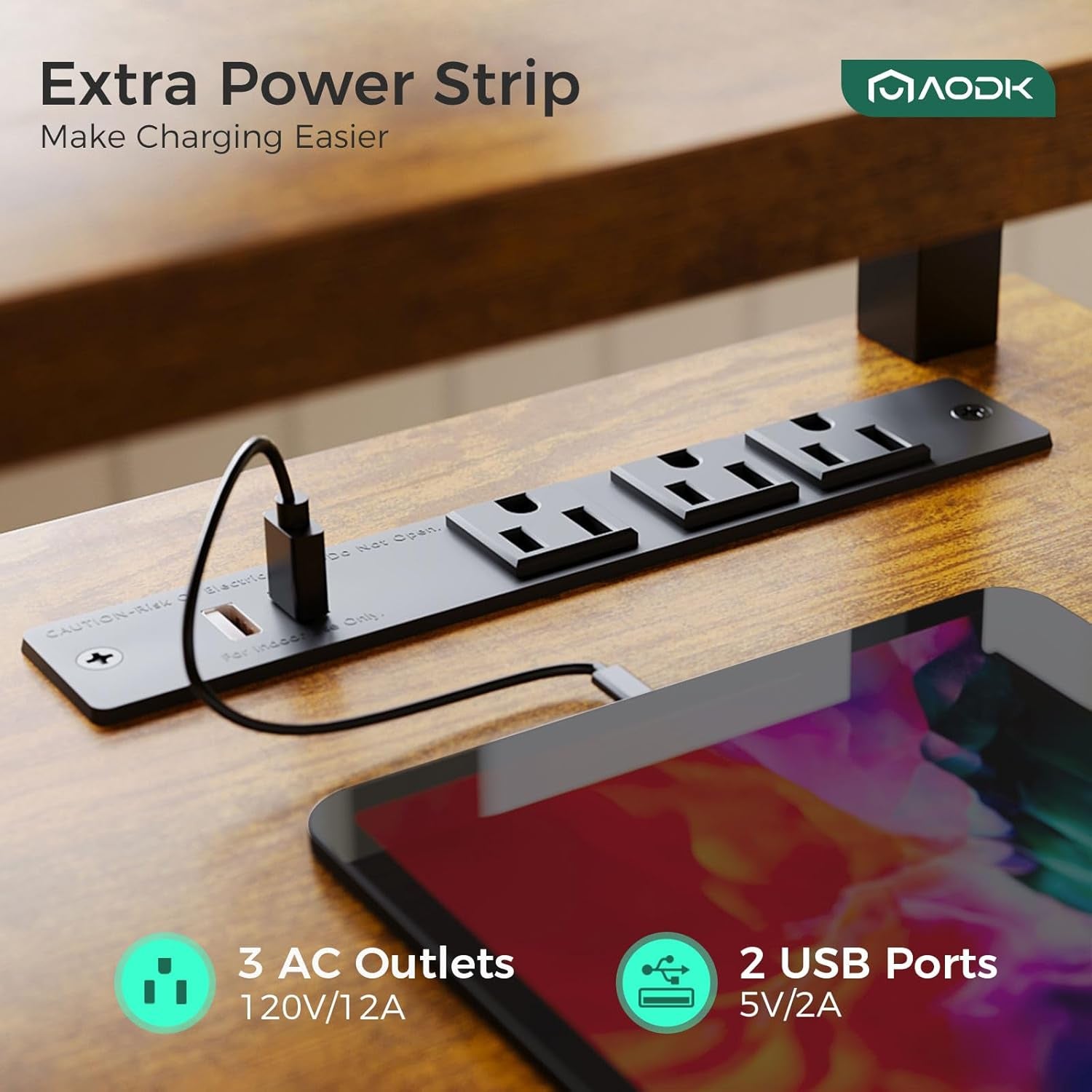 Electric Standing Desk with Drawers & Keyboard Tray, 55 Inch Height Adjustable Gaming Desk with Power Outlets & LED Lights, Sit Stand Table with Monitor Stand for Home, Office, Rustic Brown