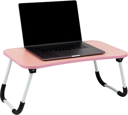 Lap Desk Laptop Stand, Bed Tray, Folding Legs, Couch Table, Portable, MDF, 23.25" L X 13.75" W X 10.5" H, Pink