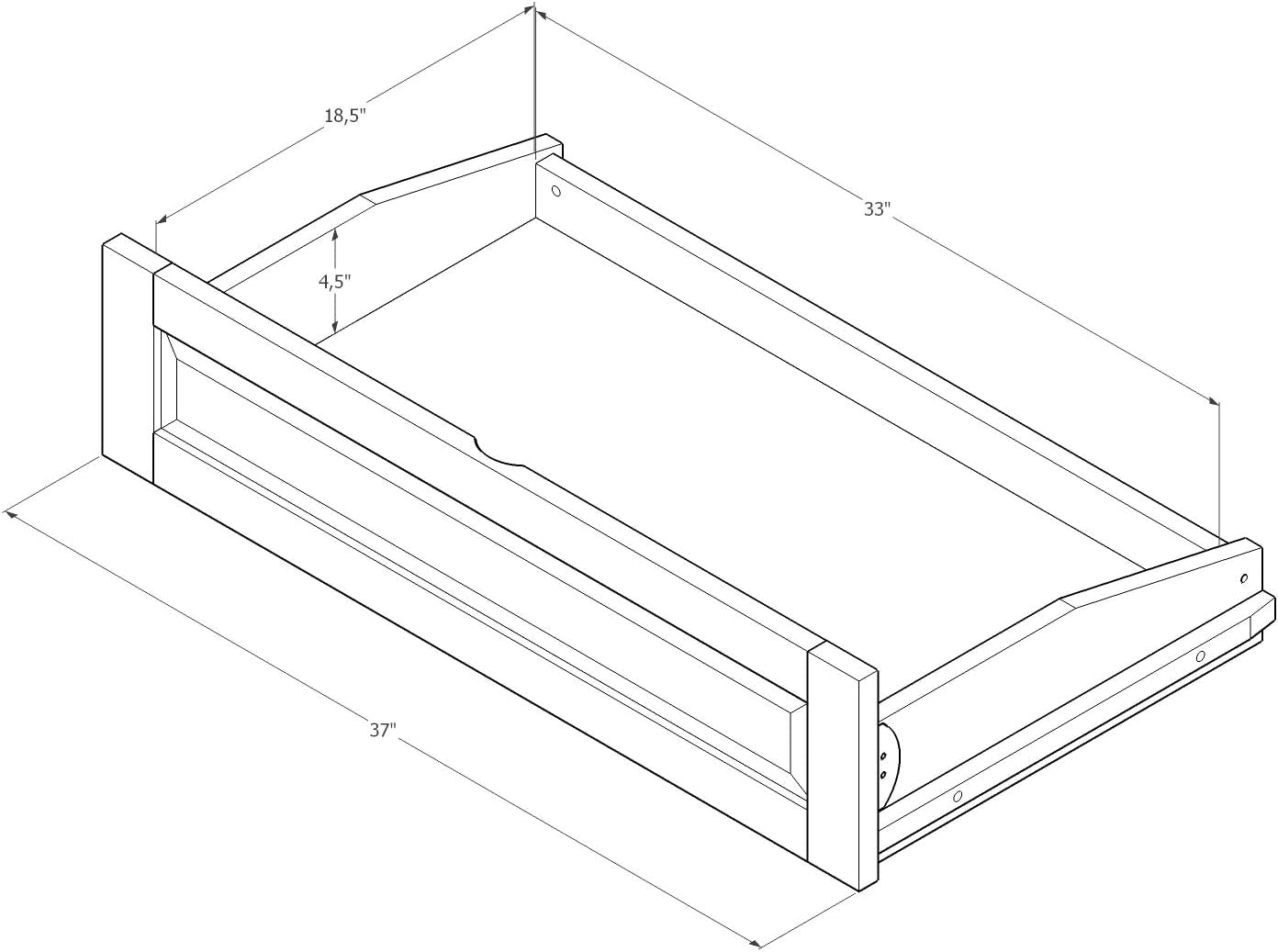 Phoenix Full Size Futon in Espresso Finish with Storage Drawers, Oregon Trail Java