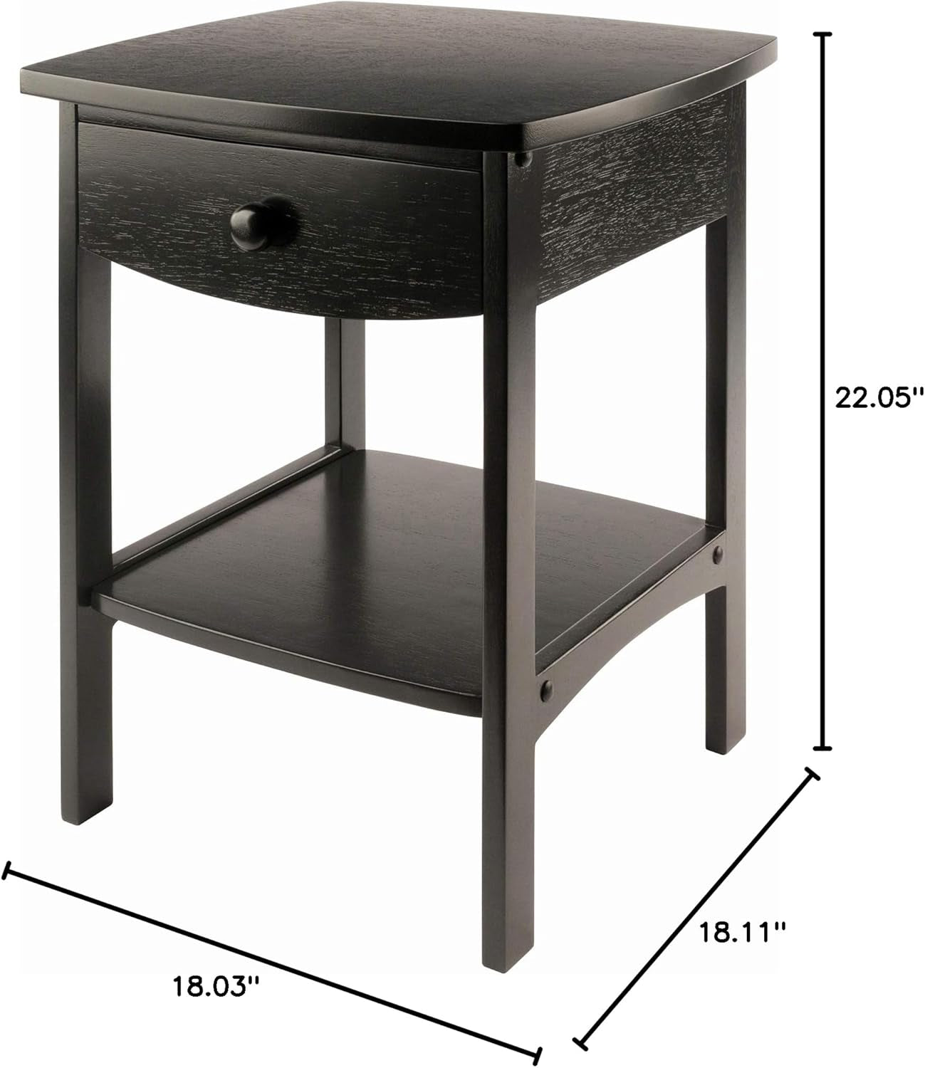 Claire Accent Table, 18 In, Black