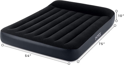 64147ED Dura-Beam Standard Pillow Rest Air Mattress: Fiber-Tech – Full Size – Built-In Electric Pump – 10In Bed Height – 600Lb Weight Capacity