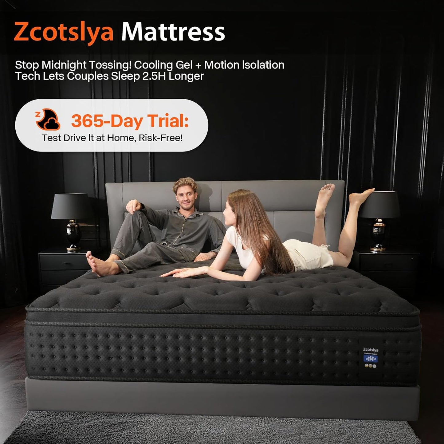 Queen Mattress, 10 Inch Hybrid Mattress in a Box, Medium Firm, Memory Foam and Individual Pocket Springs for Motion Isolation, Comfortable and Pressure Relief, Black